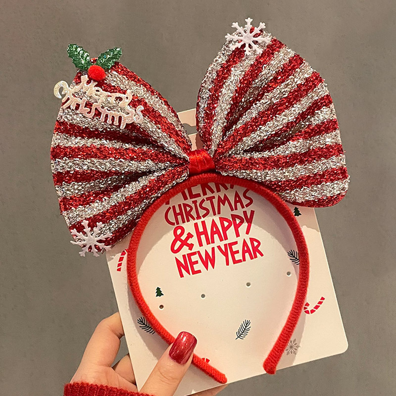 Bonito Minnie arco de cabeza de Navidad mujer dulce cabello fijación de cabello fiestas de cabello adornos de tocado
