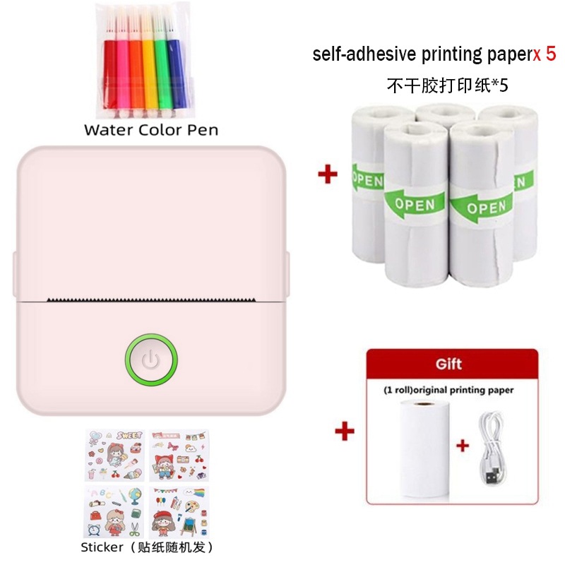 X6 핑크 [인쇄지 1롤 + 스티커 5롤 + 수채펜 6개 + 스티커 포함]