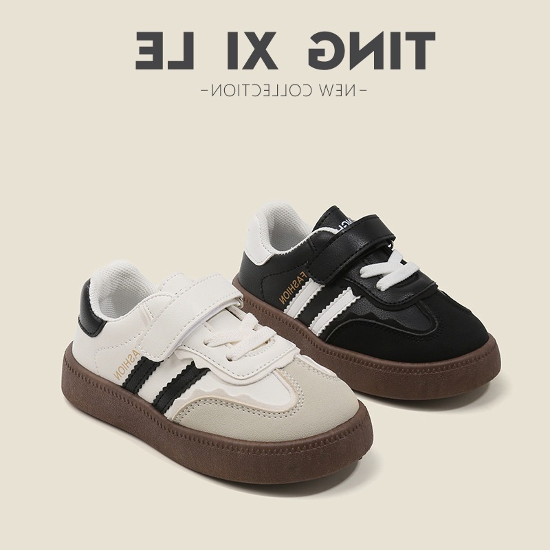 德训运动鞋2025春秋男童休闲板鞋女童小白鞋软底宝宝阿甘鞋中小童