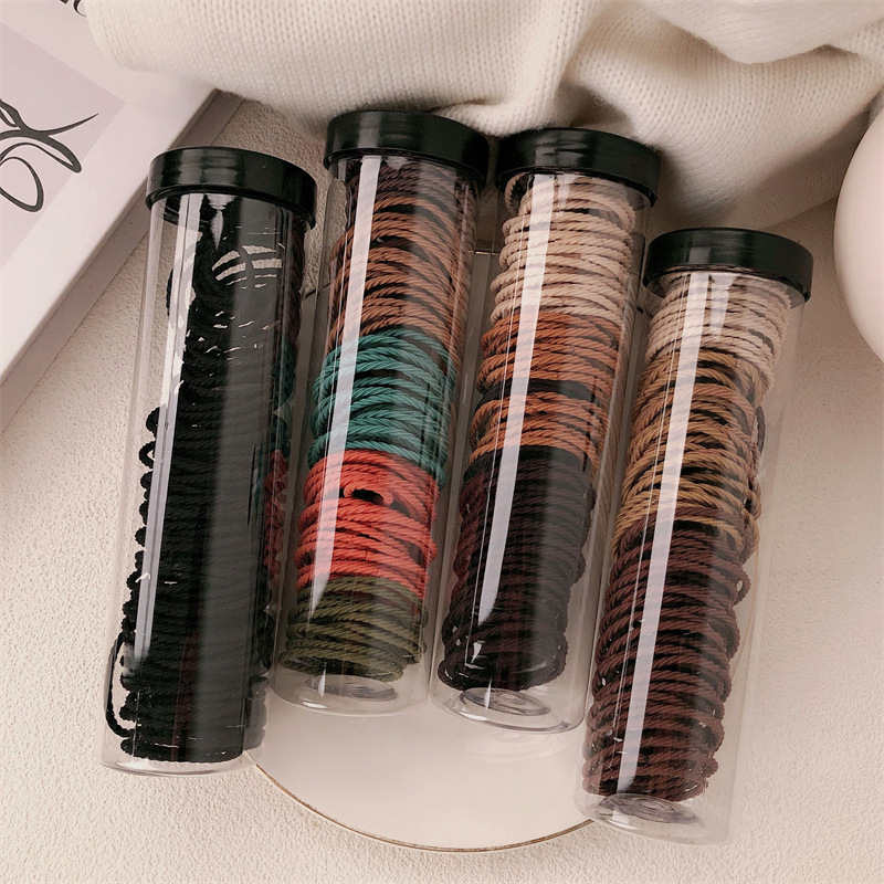 Cintas de goma enlatadas para mujeres de alta elasticidad duradera cuerdas de cabello para el cabello adornamiento de cabello nueva cinta de goma de alta cola de caballo anillo de cabello