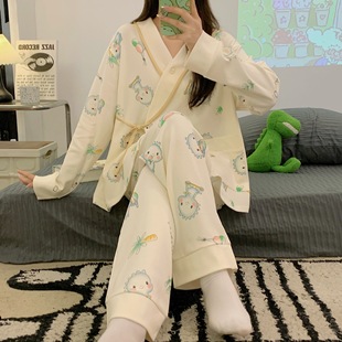 Xiyue 2025 Summer Imitation Cotton Kimono Confinement Clothes New Pregnant Women Prenatal and Postpartum Lactation Pajamas Two-Piece Set