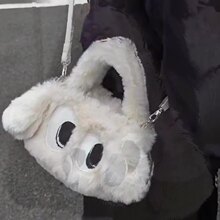 工厂直销毛绒手提包大眼萌多巴胺可爱2025年新款少女感单肩斜挎包