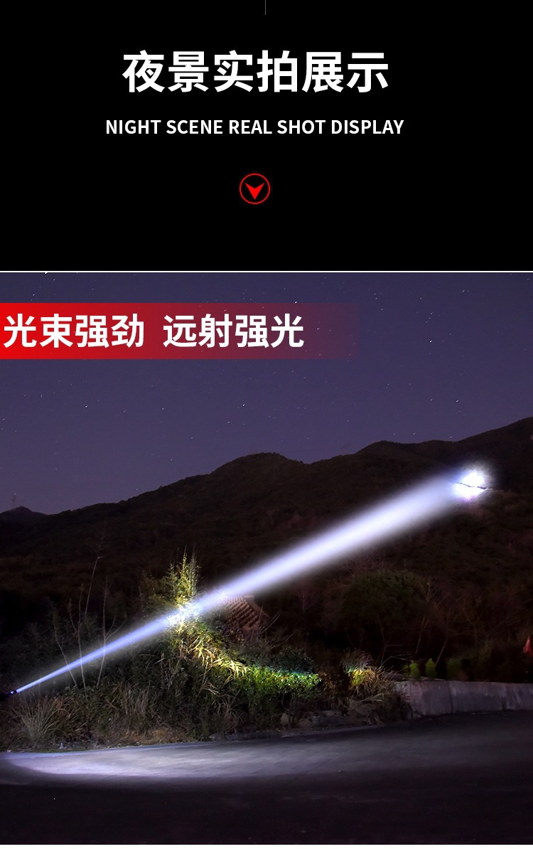 2023 New Model Flashlight Laser Ultra-Bright Rechargeable Outdoor Strong Light Long-Range Digital Display High-Power Aluminum Alloy