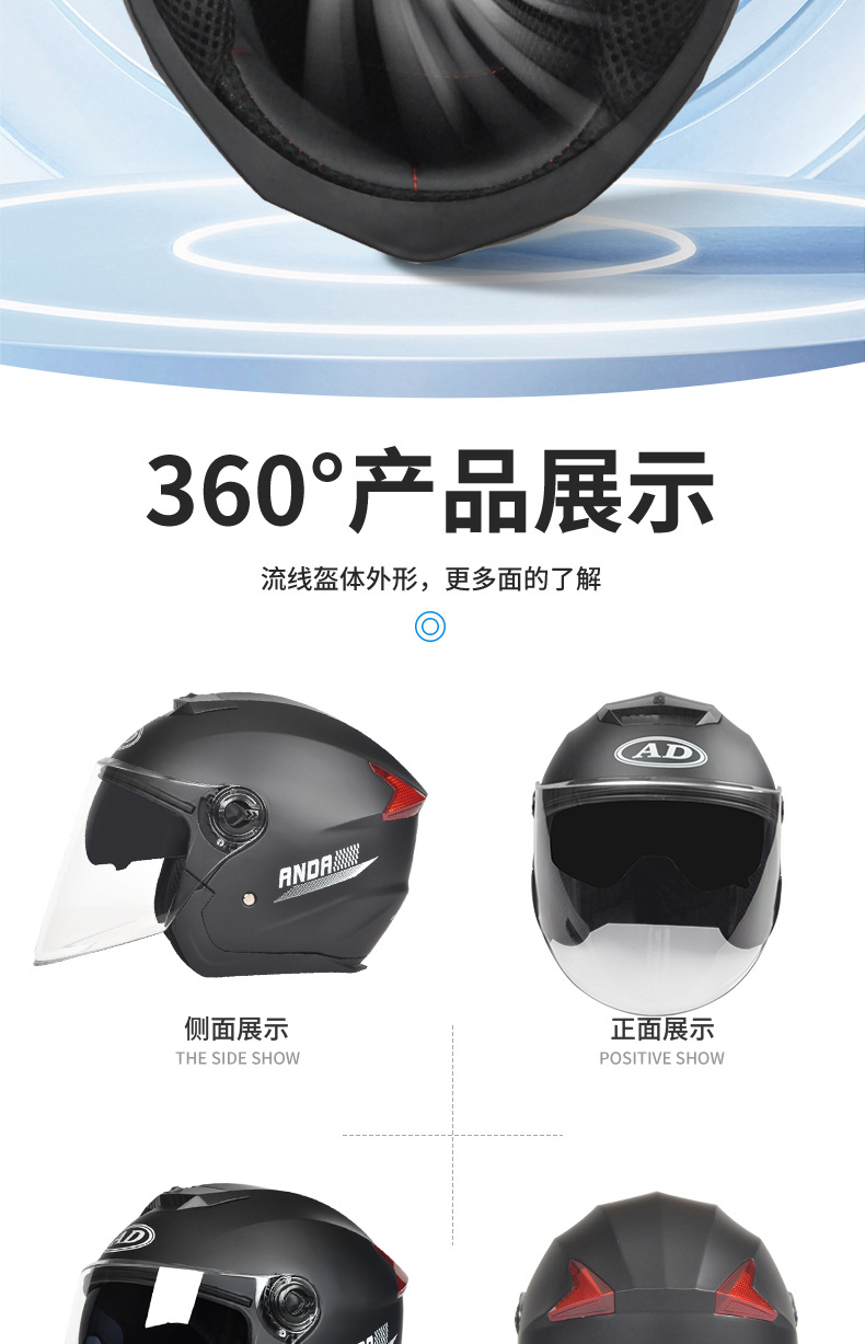 New National Standard Certified Electric Motorcycle Helmet for Men and Women, Universal Ad Half Helmet for All Seasons, Autumn and Winter Warm Safety Helmet
