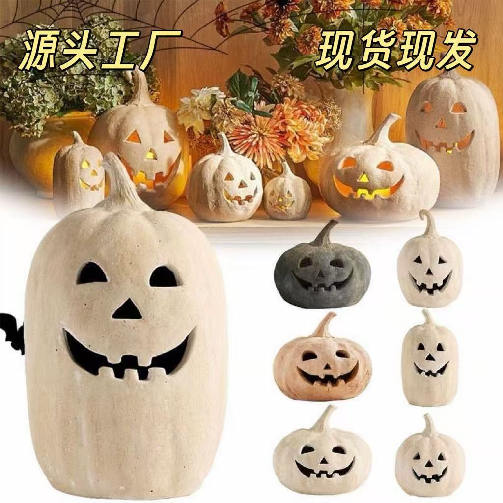 亚马逊跨境HandmadeTerracotta Jack O' Lantern树脂南瓜灯南瓜灯