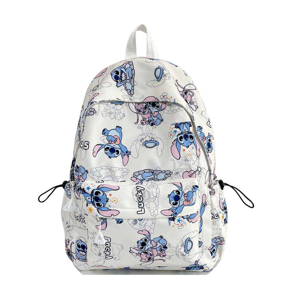 Cross-Border Backpack, New Style with Stitch Print, Trendy, Large Capacity, Lightweight for Daily Travel, Casual Student School Bag