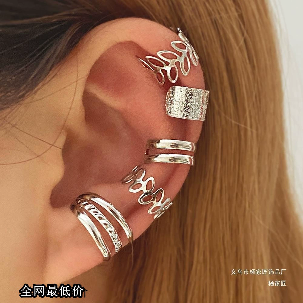 TEMU Amazon 5 комплектов зажимов для ушей женский стиль индивидуальность минималистичный C-образный набор ушных зажимов для ушей оптом