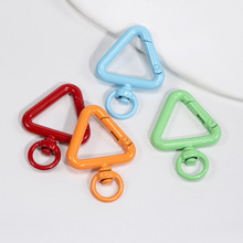 烤漆三角形吊环合金钥匙环弹簧扣登山扣钥匙扣饰品配件小挂件批发