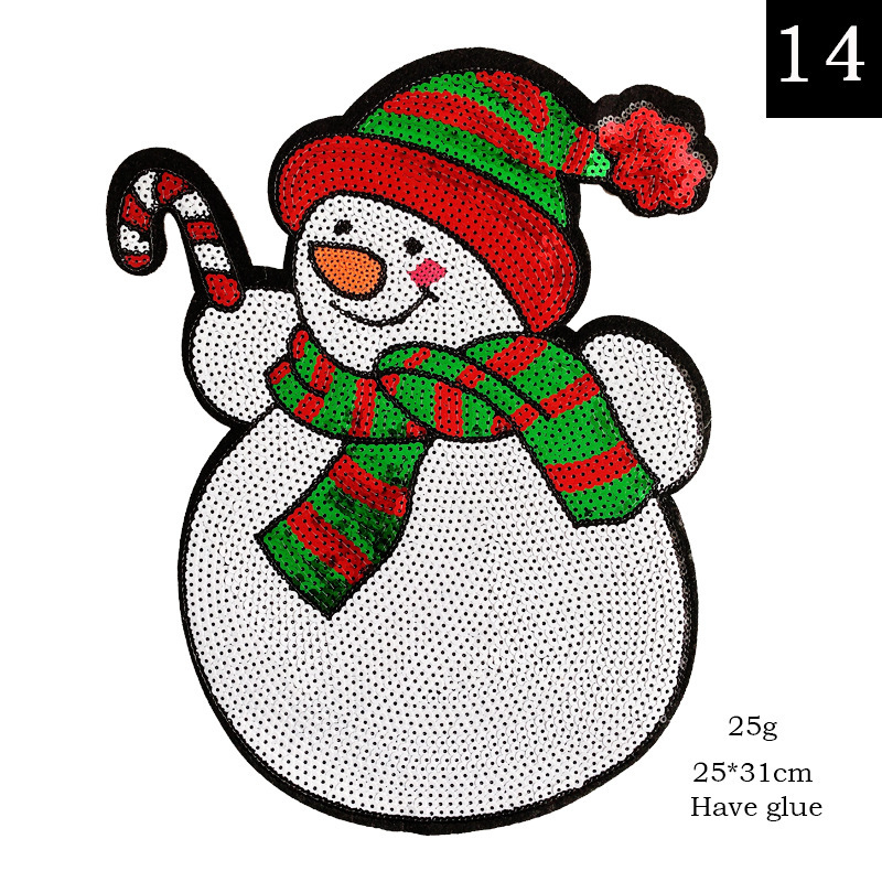 クリスマス刺繍布貼り漫画パッチ服装補助材料パッチビーズバッジパッチパッチパッチ穴パッチ穴パッチ|undefined