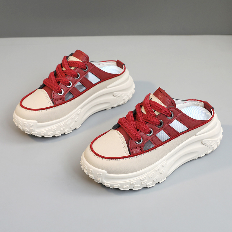 Q072 Nuevas pantuflas caladas para mujer, estilo veraniego, modernas, casuales, transpirables, con suela gruesa que aumenta la altura._voghion.com