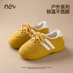 奇丹鞋厂麂皮绒包头拖鞋女秋冬季舒适外穿厚底防滑德训包跟棉鞋女