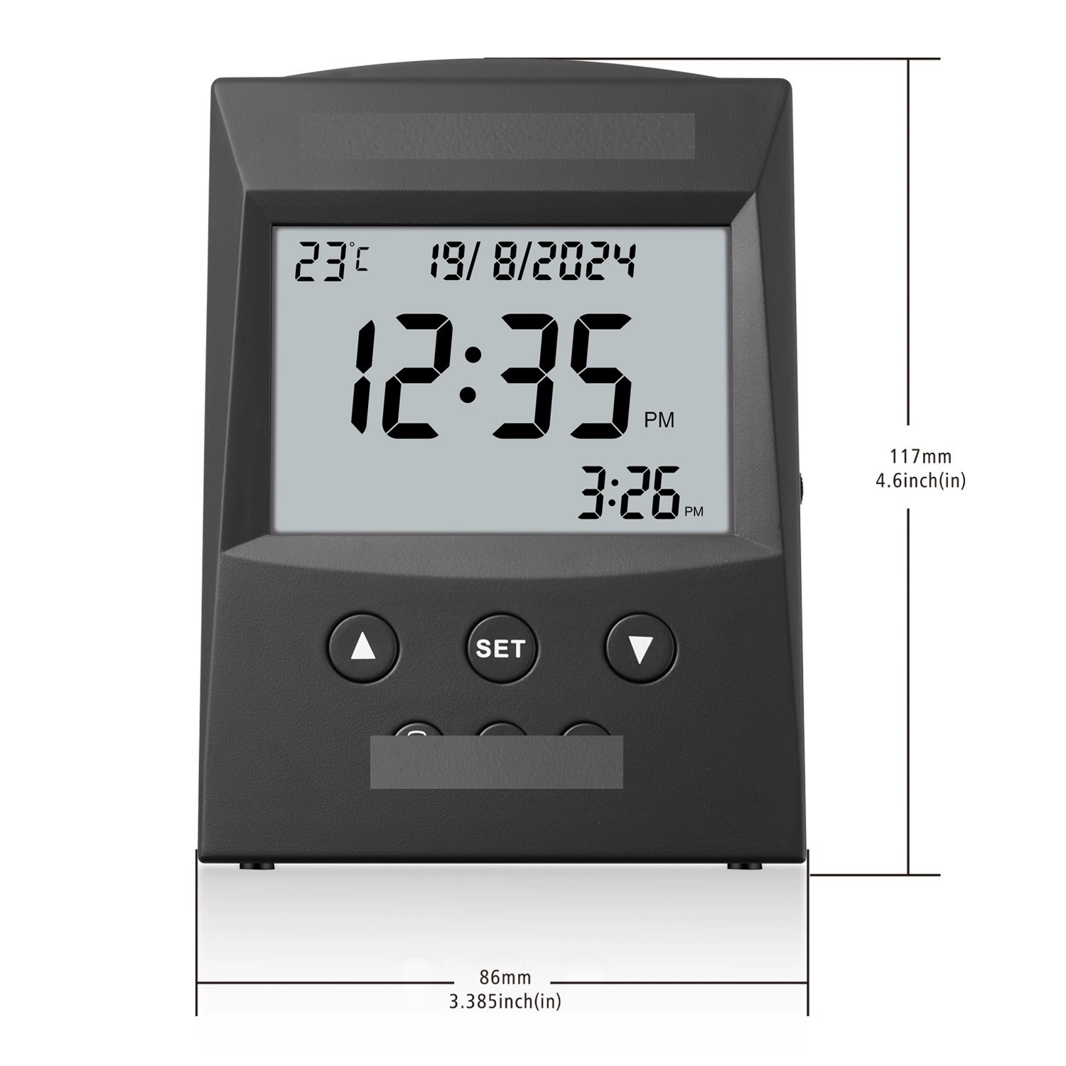 ФАЖ-103 # Черный настольный аккумулятор с одинаковым экраном, USB двойного назначения, внешняя торговля, вечный календарь, электронные часы, оптовая продажа