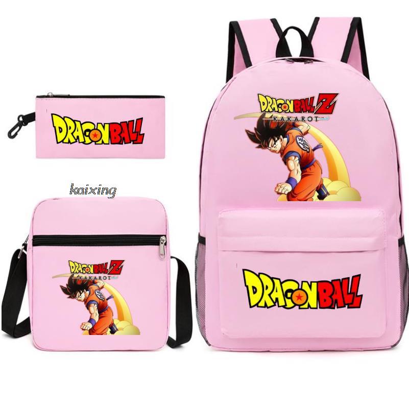 Juventud Dragon Ball mochila estudiante bolsa de hombro bolsa de viaje conjunto de 3 piezas