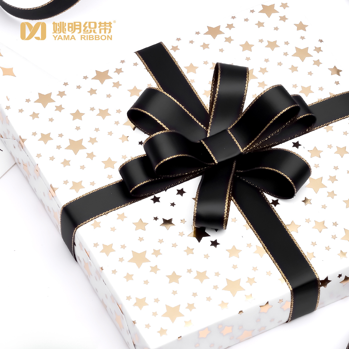 Yao Ming seda seda dorada y plata borde cinta flores regalo embalaje arco accesorios DIY fábrica directa
