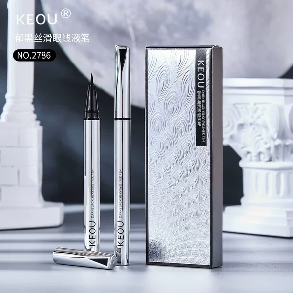 Keou Black Eyeliner Pen Is Not Easy to Fade, Waterproof, Fine-Tipped, Smooth, Long-Lasting, and Does Not Smudge