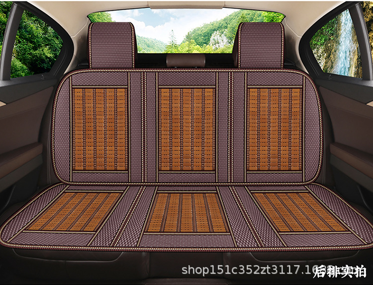 Summer Car Seat Cushion Single Sheet for Main Driver, Bamboo Cooling Pad, Breathable Bamboo Silk Ice Pad, Rear Three-Seater Seat Cushion with Cooling Sensation