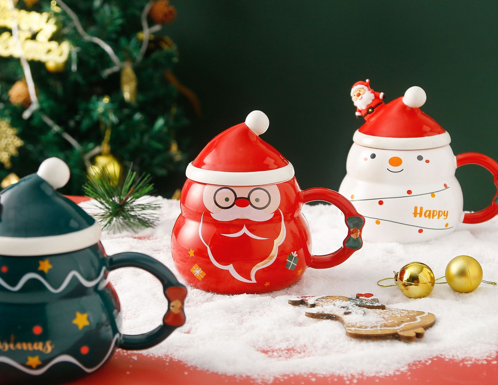 Christmas Cute Cartoon Ceramics Mug display picture 2