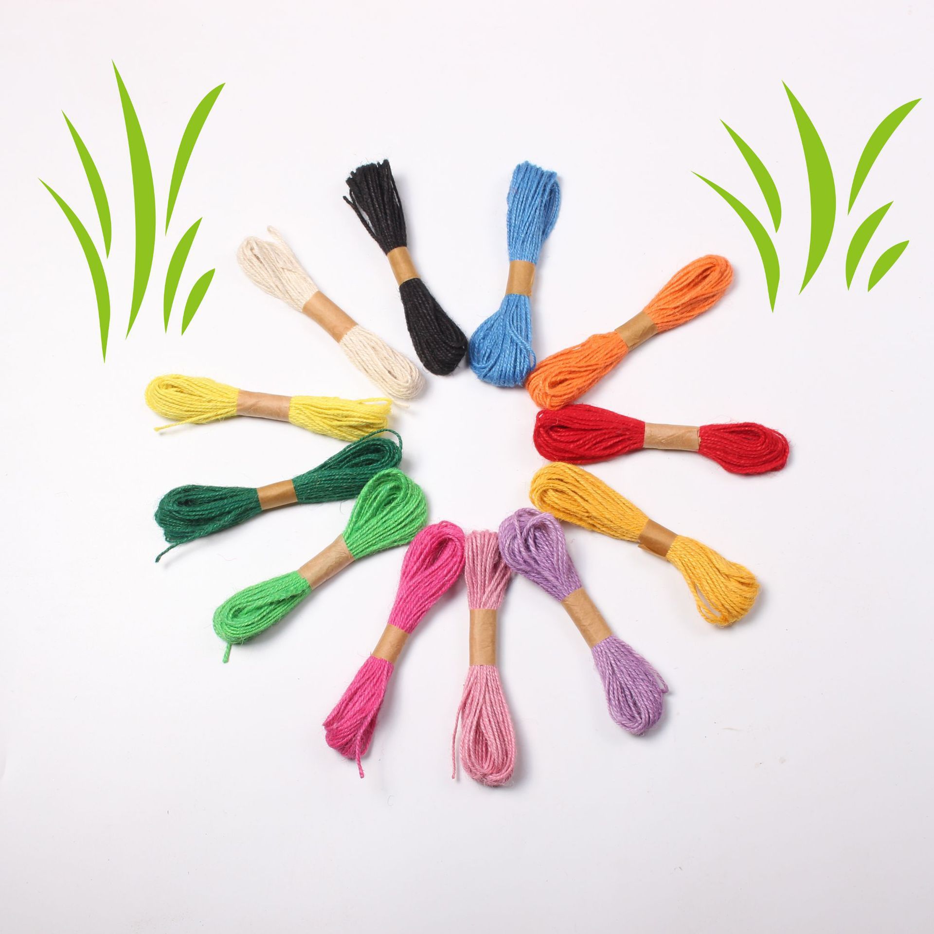 2MM彩色麻绳复古环保染色麻绳DIY手工编制装饰绳子 礼物包装绳