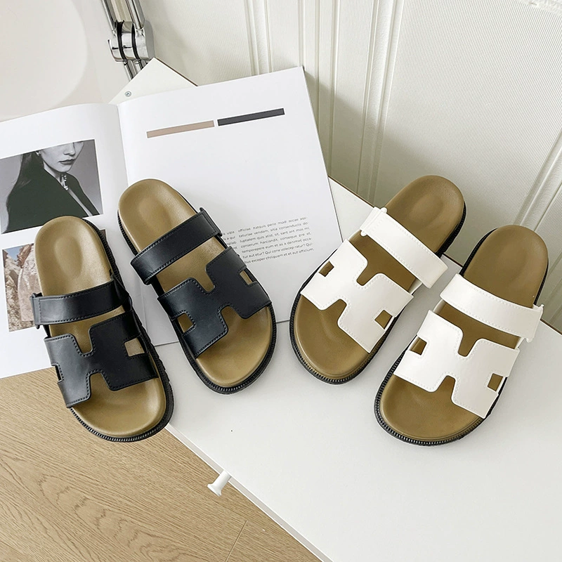 2025 новых летних пляжных сандалий на толстой подошве, плоские, мягкие, в китайском стиле.