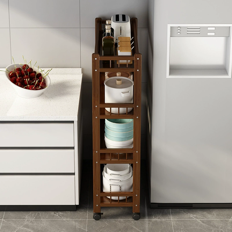 Кухонная стеллаж для хранения зазоров Напольная многослойная полка для хранения масла, соли, соусов и уксуса, узкая настенная полка