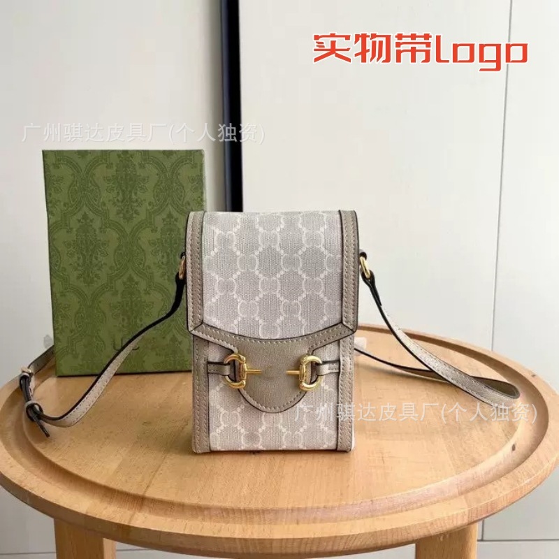 国境を越えた供給新しいクラシックオールドフラワー1955携帯電話バッグホースビットクロスボディボックスショルダーバッグ|undefined