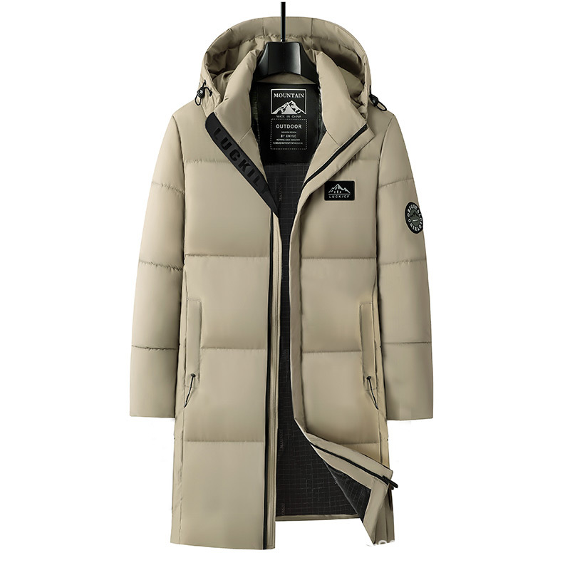 Unisex detachable hood cotton coat for cross-border sales, warm and comfortable mid-length windproof and waterproof cotton jacket for winter