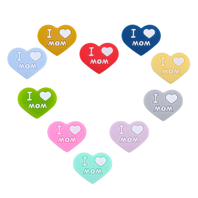 Bebé suministros DIY doble cara papá mamá amor cuentas bebé molar pulsera pezón cadena anti-gota cadena Accesorios