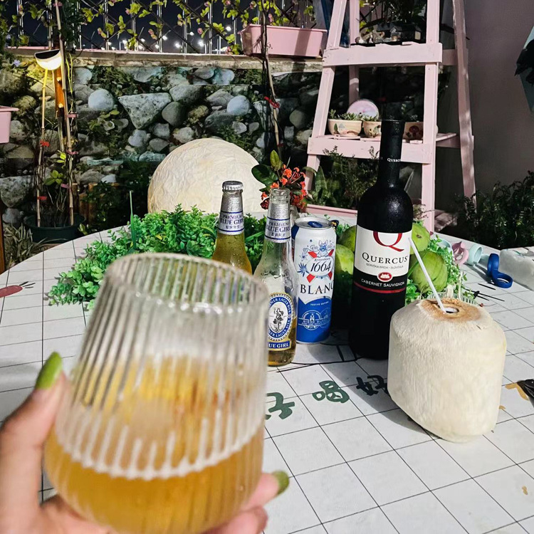 Copas de vino desechables de plástico más vendidas de Amazon, vasos para huevos a rayas, copas de vino sin tallo de gran capacidad, copas de vino tinto, copas de champán