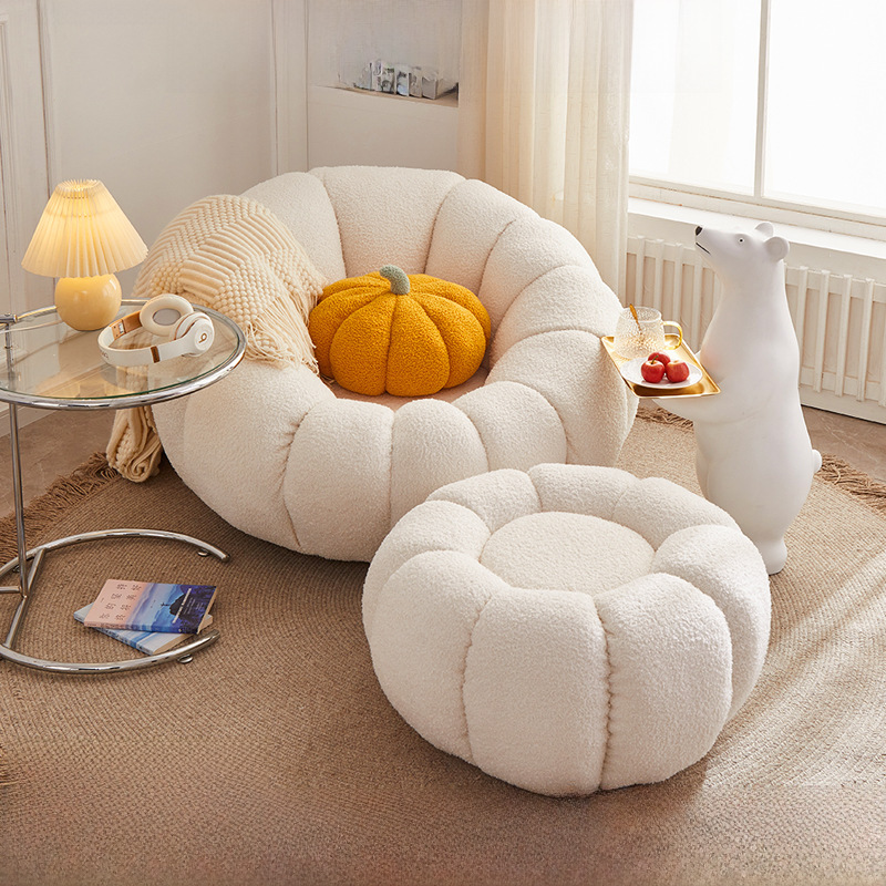 Pumpkin Sofa Lounge Sofa Tatami Balcony Bedroom Single Sofa Chair Small Household Reclining Chair Internet Celebrity