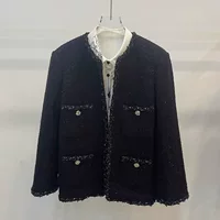 Весенняя куртка, тренд сезона, городской стиль, стиль Chanel, круглый воротник