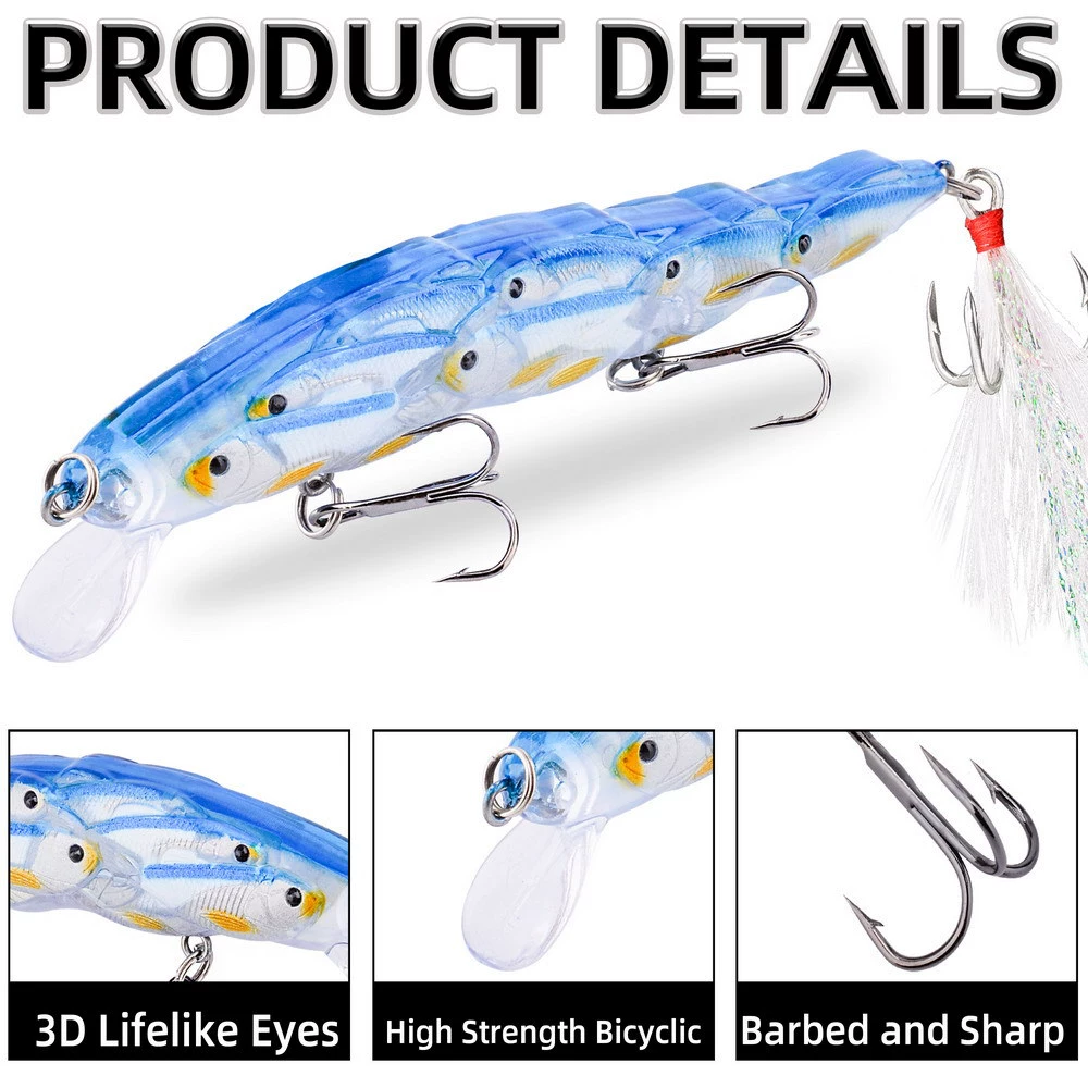 Vista frontal del señuelo Minnow hundido