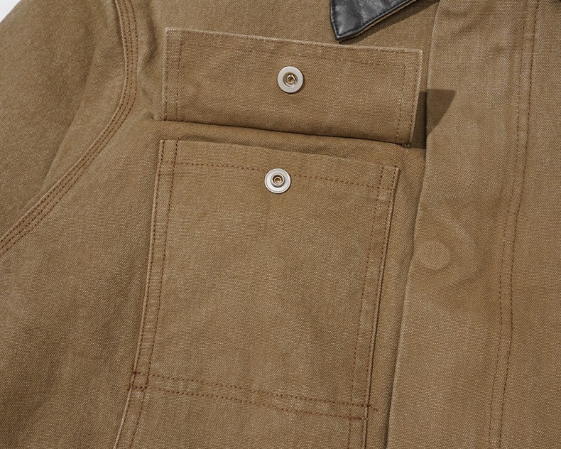 GMABCD Men's Collared Zip-Up Utility Jacket – Multi-Pocket Casual Outerwear - detail 8