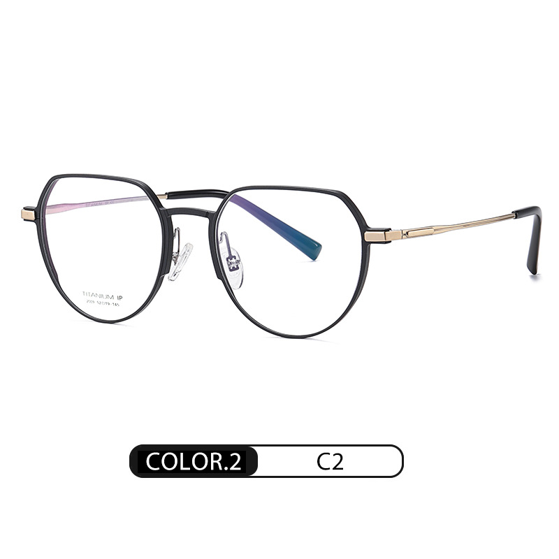 Fábrica al por mayor gafas de titanio puro marco YJ2009 aluminio magnesio moda marco redondo gafas lisas gafas ultraligeros con miopía gafas marco