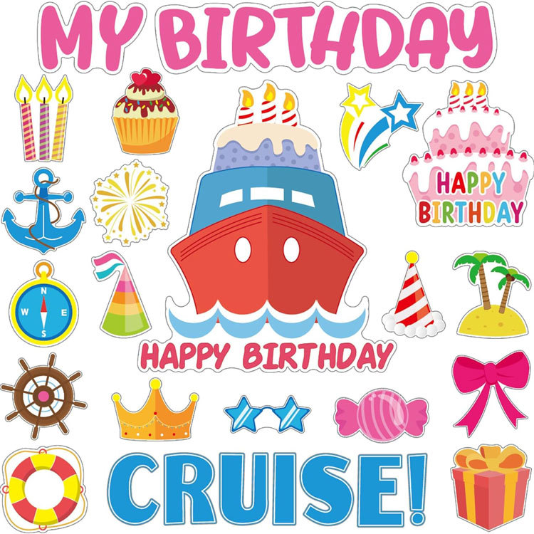 27-件生日巡航门磁铁装饰趣味游船门磁铁磁性可重复使用巡航磁