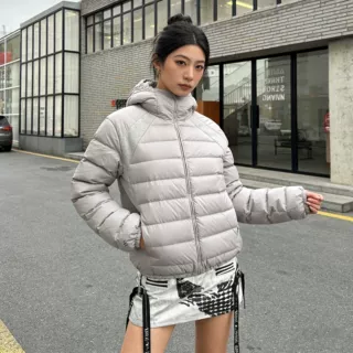 设计感斜拉链排骨羽绒服男女款冬季新品软糯保暖舒适休闲情侣外套