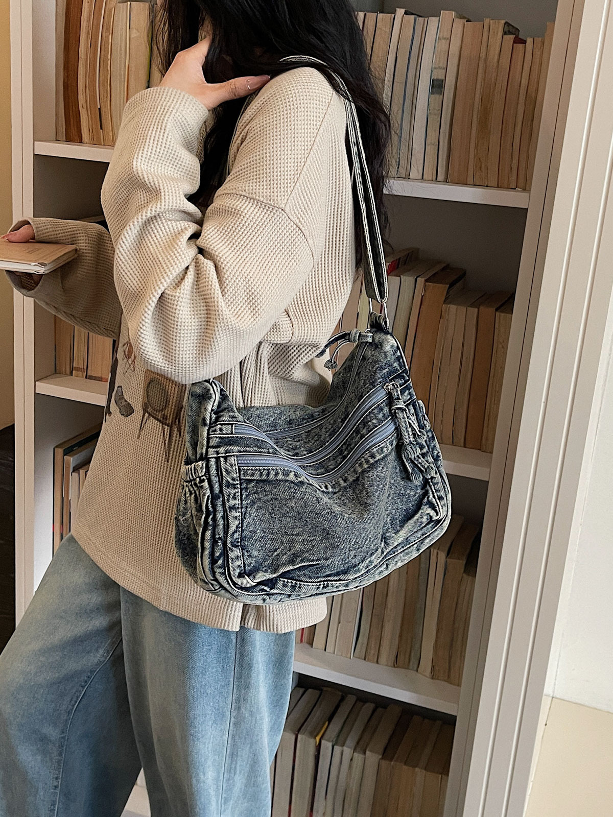 Hacer viejo bolso de lavado con agua para mujeres 2026 nuevo estilo de moda bolso de hombro de bolso retrógrado bolso de viaje image 5