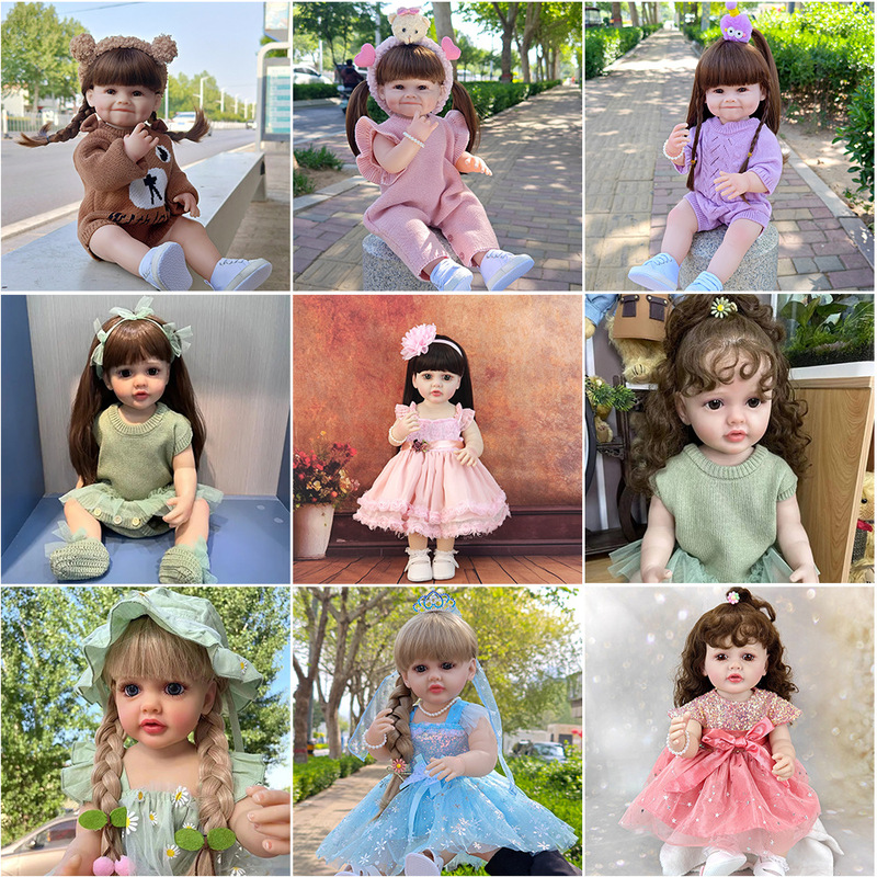 55cm Cute Artificial Reborn Doll for Kidsren, Changeable and Water-Resistant Bathing Toy, Companion Comfort Doll Gift