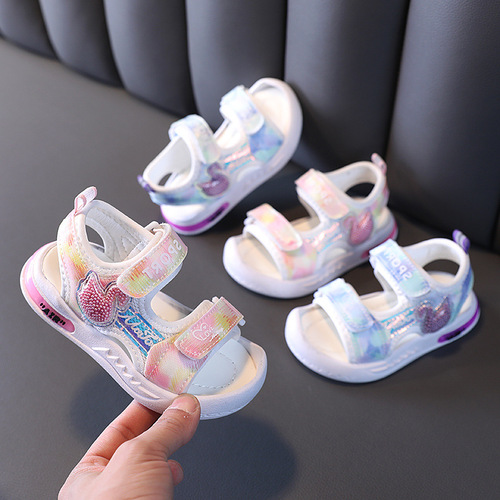 Girls Baotou Sandals Summer New Lightweight Baby Casual Sandals Beach Shoes Baby Soft Soled Toddler Shoes