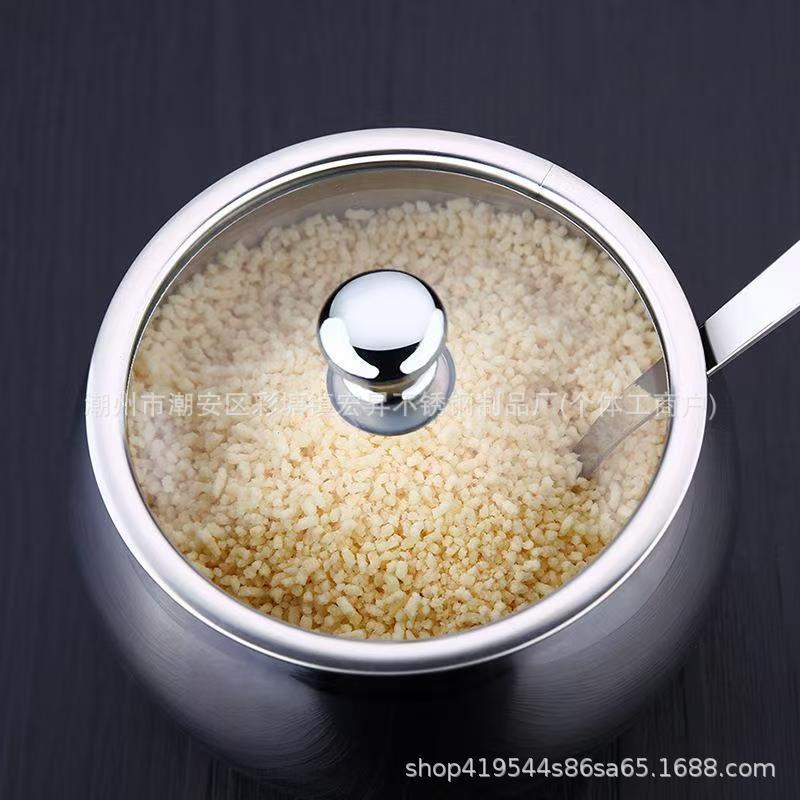 304圆形不锈钢调味罐调味盒盐味精鸡精辣椒胡椒糖调料厨房番茄型|undefined