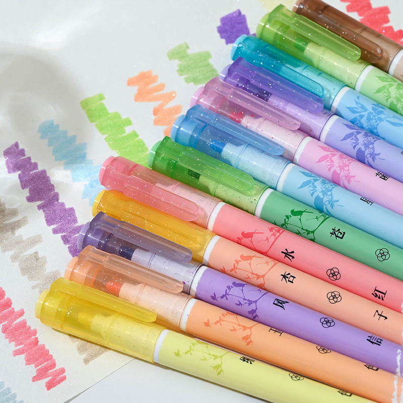 El conjunto de resaltadores de flash en un alto valor de color de puntuación