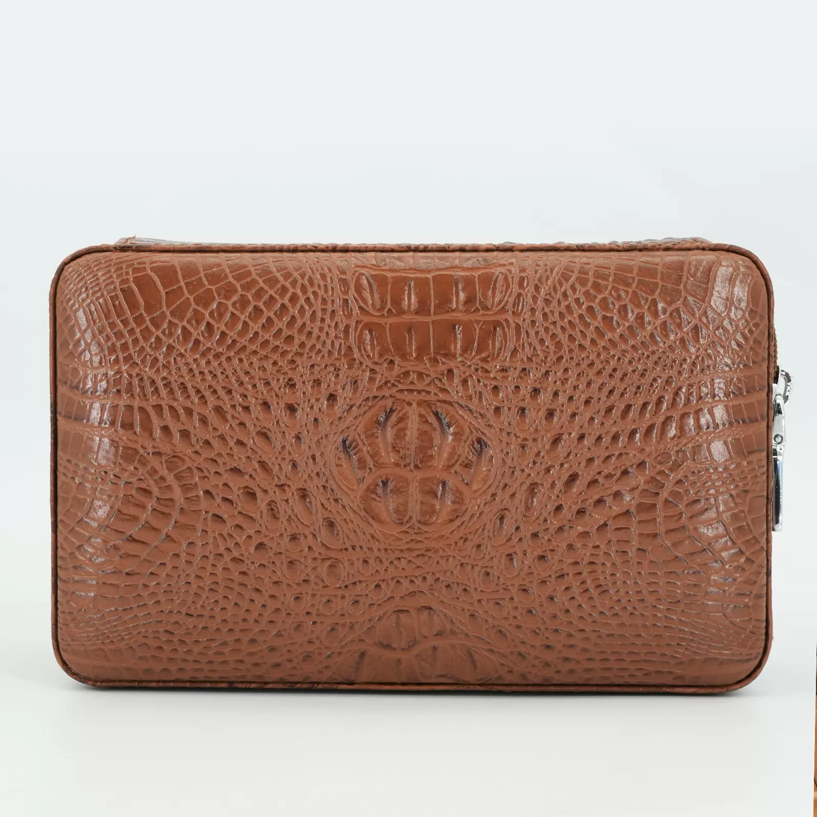 4支雪茄包鳄鱼保湿盒雪茄盒 拉链式皮革雪松木便携烟包雪茄皮套包