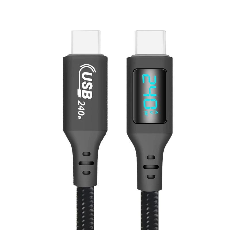USB2.0 видимый сверхзарядный кабель 240W с LED-дисплеем