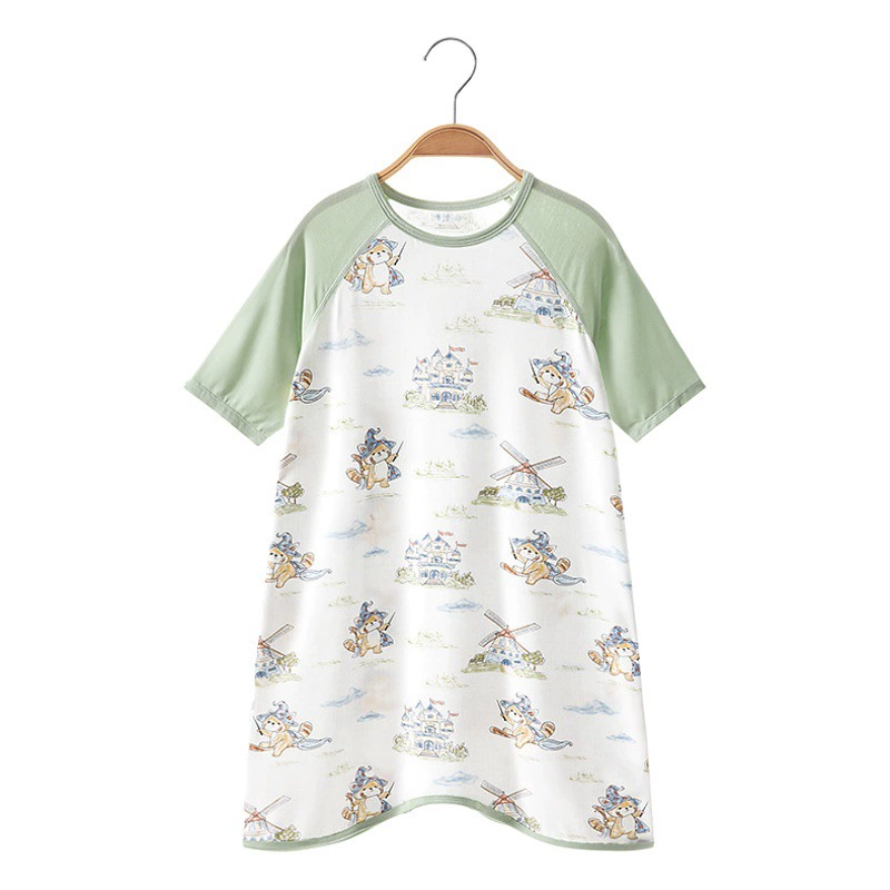 Детский спальный мешок Beitais, весна-осень 2025, новая модель, детская одежда для сна, пижама с рукавом три четверти, милый пижамный комплект для девочек, ночная рубашка для малышей