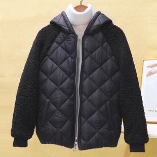 Light and thin cotton-padded coat women's short coat winter women's clothing new Korean style loose imitation lamb wool cotton-padded jacket small cotton-padded jacket nine velvet