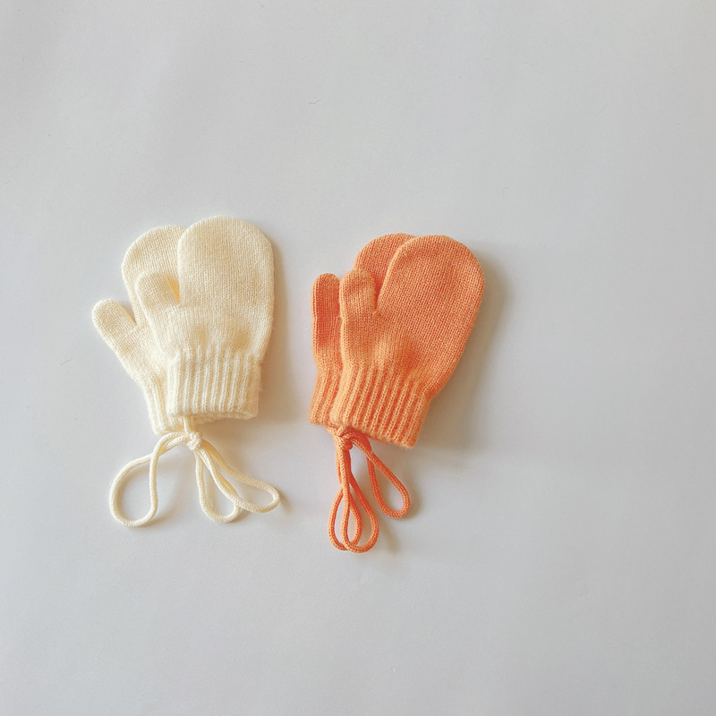 Children's gloves Winter candy colored halter baby knit to keep warm_voghion.com