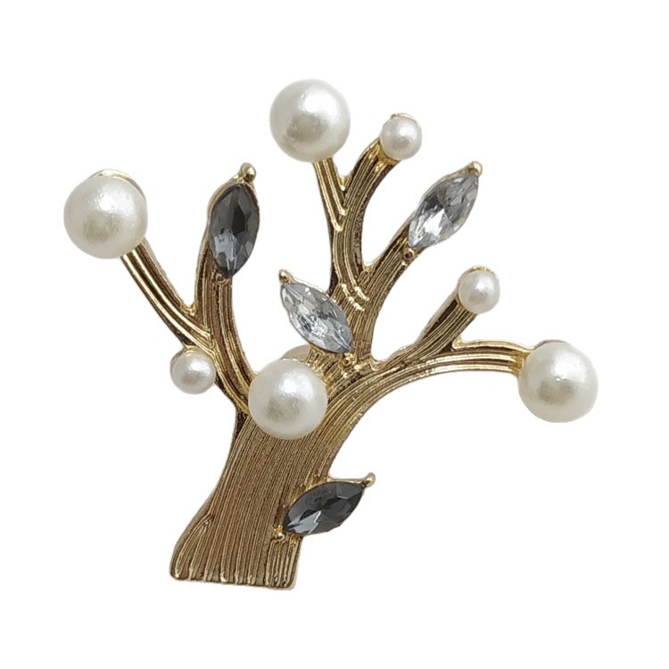 Elegante Baumzweig Brosche Mit Perlen Und Kristallen Für Damen_voghion.com