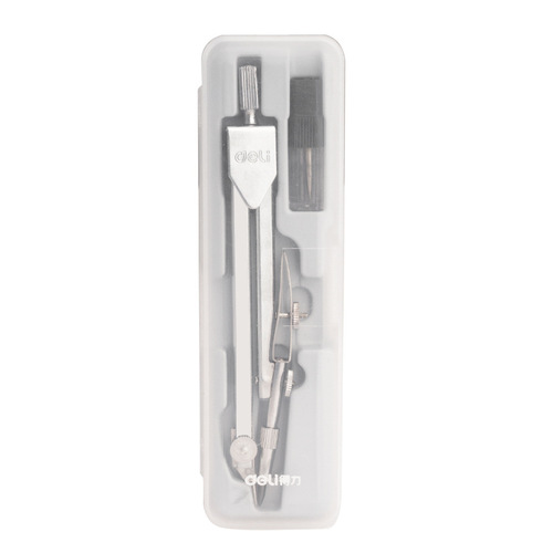 Deli compass set metal junior high school students and primary school students use mechanical engineering construction drawing compasses stainless steel round return