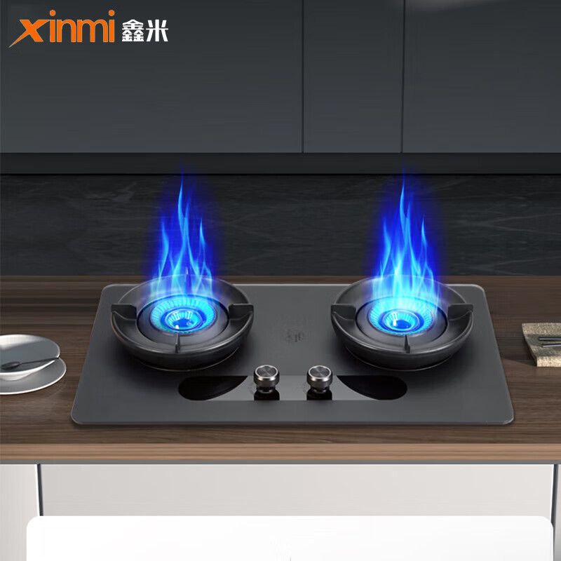 上进风燃气灶双灶家用台嵌两用防水聚能防风直喷猛火灶节能灶批发