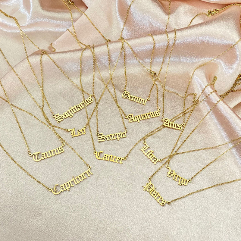 Retro Letter Stainless Steel Plating Pendant Necklace 1 Piece