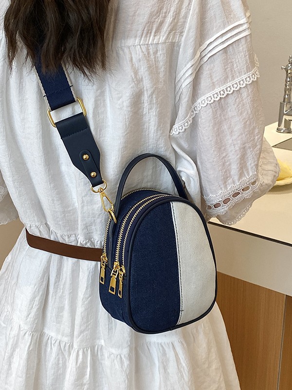 Jean empalme bolso de mano de color contraste mujer 2026 nuevo estilo de lujo ligero cruzado de moda de moda de hombro mochila